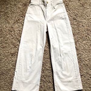 Everlane White High Waist Wide Leg Pants, sz 0